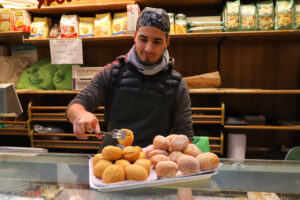 Produce from Panetteria Bedendo, bakery at Mercato Albinelli in Modena