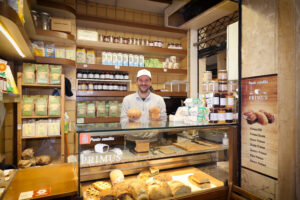 Detail of the Panetteria Boni stall, Mercato Albinelli in Modena