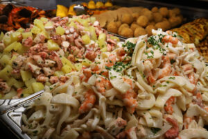 The Bertani Ristorazione counter display at Mercato Albinelli in Modena
