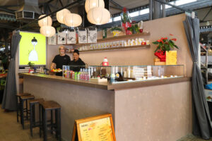 Produce from Cipollina, delicatessen at Mercato Albinelli in Modena